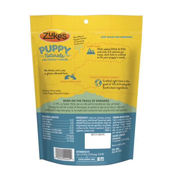 Zukes Puppy Naturals Grain Free Lamb and Chickpea Dog Treats Fashion