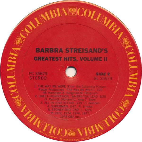 Barbra Streisand s Greatest Hits - Volume 2 Discount