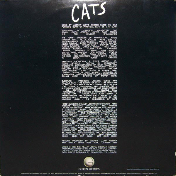 Cats - Complete Original Broadway Cast Recording Sale