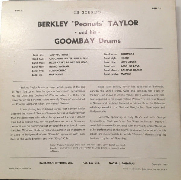 Berkley  Peanuts  Taylor And His Goombay Drums Online